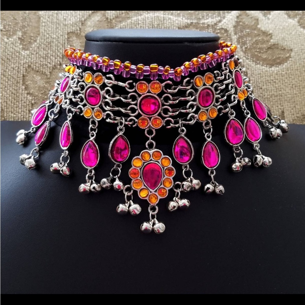 Orange and Pink Boho Choker